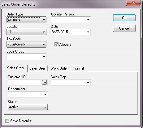 Did you know you can set the default order entry screen to begin as an estimate?